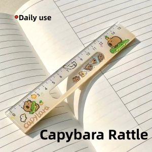 Cute Cartoon Capybara Ruler Thickened Acrylic Student Straight Ruler 15cm Shake Shake Home Fabric Sewing DIY Tools And Finished Products