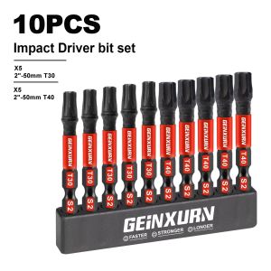 Geinxurn 2In S2 Torx T30 T40 Magnetic Bits With Storage Case Motorcycle Repair Tools&Suitable for Motorcycle Maintenance