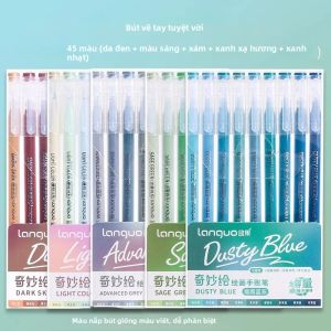 Borrence | Languo 207/45 Morandi Bộ Bút Gel 9 Màu 0.6mm Fine Point Cho Nhật Ký Scrapbooking Tranh Tự Làm Nghệ Thuật Vẽ Đồ Dùng Học Tập