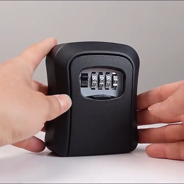 Key Safe Box Wall Mount Numbering Lock Key Storage Lock Box 4 Digits