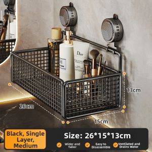 evesigar | Suction Wall Mount Shelf No Drill Bathroom Organizer