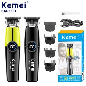 Kemei KM-2281 Hair Clipper Cut Machine Original Electric Hair Trimmer Portable Rechargeable Barber Shaver Engraving Set