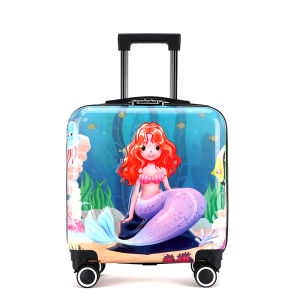 Childrens 20 Inch Luggage Cartoon Pull Rod Suitcase Travel Bag Boarding Box Rideable Seat for Girls And Boys