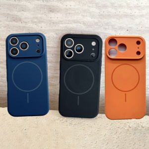 For Magsafe Magnetic Wireless Charging Solid Color Silicone Phone Case For iPhone 17 Pro Max/17/17 Pro Air Bumper Back Cover