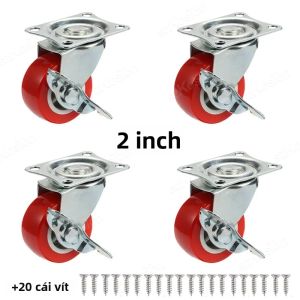 4 Bánh Xe Xoay Đa Năng Có Phanh Bánh Xe Xoay Công Nghiệp Chịu Lực Cao Đế Bánh Xe 1-2 Inch Dành Cho Xe Đẩy Đồ Nội Thất
