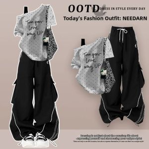 NEEDARNA | Off-shoulder Short Sleeve T-shirt Summer Set