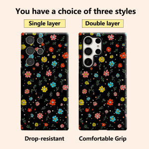 BILIBILI | Black Tiny Color Floral Luxury Fashion Full Lens Protective Case for Samsung Galaxy S26 S25 S24 A56 A36 Plus Ultra