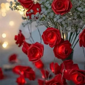 1.5M/3M LED Simulated Rose Light String Battery Powered LED Fairy Light Bedroom Wedding Valentines Day Romantic Decoration