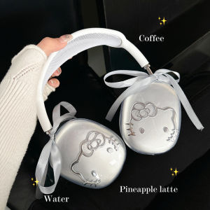 Cute Cartoon KT Cat Design Transparent Full Cover TPU Soft Shell Headset Case for Apple Airpods Max Protective Cover Shell