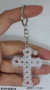 🥳Ready Stock🥳 Crystal Cross Handmade keychain😘现货😘水晶十字架纯手工钥匙扣
