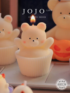 Jojos L PD Calcium Hand-Up Bear Gift Box Aromatic Candle Soy Wax Material Birthday Gift Universal for All Occasions And Spaces