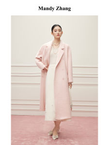 Elegant Lapel Wool Alpaca Long Overcoat