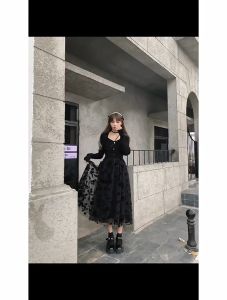 Muse Dress Women Korean Style Princess Dress Women Black Dresses For Women Matching Coat Bottoming Skirt With Mesh Design Amazing Little Black Skirt Women Plus Size Prom Dress Dinner Dress
