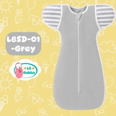 [LIL BUBBA] 100% Cotton Baby Swaddle Double Zipper Wrapping Cloth