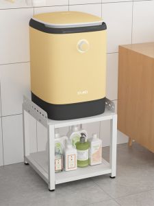 ชั้นวางของในห้องน้ำแบบพับได้พร้อมที่แขวนเสื้อผ้าชั้นเดียว สไตล์เรียบง่าย ทำจากเหล็ก สำหรับห้องน้ำและห้องเสื้อผ้าในครัว