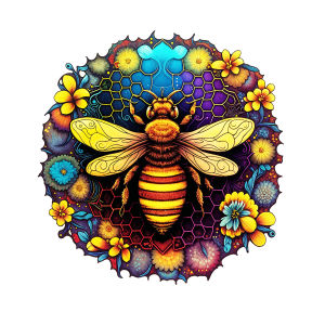 3D Animal Wood Puzzle for - Challenging Irregular Bee Design Intellectual Toy Ideal Gift for Friends Family