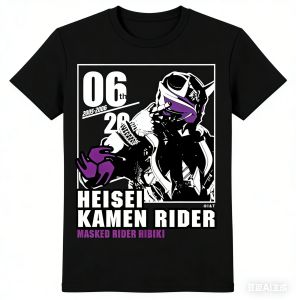 Bandai | Kamen Rider Anime Graphic T-Shirt Men Women Streetwear Short Sleeve Crew Neck Soft Fabric Fashion Loose Fit Tops for Anime Fans
