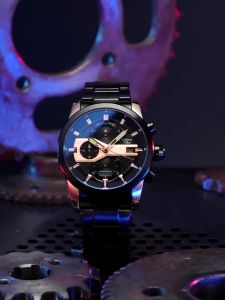 JAM TANGAN PRIA WANITA CRISTIANO AILLEN 8889 RANTAI FULL STAINLESS CHRONO GRAPH TANGGAL ON KACA KRISTAL SAFIR