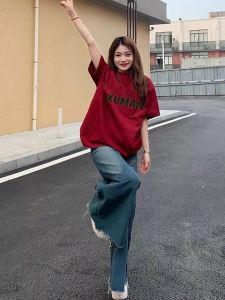 SUSHOUWANGE | Retro American Style Loose T-Shirt
