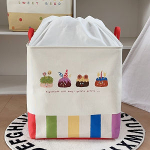 Cartoon Large Capacity Toy Storage Box Thickened Cloth Art Home Use Moving Bag Quilt Dustproof Organizer Basket Foldable for All