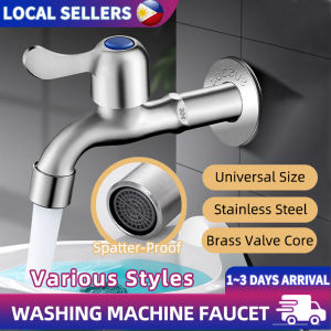 Chrome 304 Stainless Steel Faucet Wall Faucet Tap Bathroom Washing Machine Garden TapWall Mounted