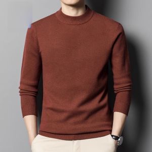 ROMON | เสื้อสเวตเตอร์ถักนิตติ้งคอตั้งทรงสลิมฟิตสำหรับผู้ชาย ฤดูใบไม้ผลิและฤดูใบไม้ร่วง เสื้อชั้นในลำลอง เสื้อคลุมกันหนาวแบบสวมหัว