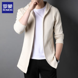 Loose Fit Casual Mens Jacket Autumn Collection Romon Brand Fashionable High End Outerwear Long Sleeve Hooded Windproof