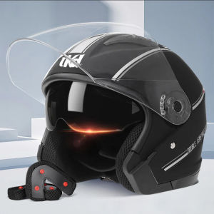 Motorcycle Dual Visor Flip Up Modular Full Face Helmet Anti-fog Street Bike Racing Helmet for Women Men 4 Colors