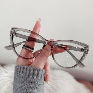 Geovannery Cat Eye Kacamata Anti Radiasi / Frame Kacamata Lensa Flat / Gaya Leopard Retro Korea Fashion Wanita Glasses COD