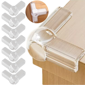 2pcs Clear See-Through Baby Safety Silicone Protector Pads / L Type Table Corner Anti-Bump Guards / Furniture Edge & Window Corner Shock Absorbing Covers / Durable Child Protection Guards To Reduce Collision Harm for Toddlers
