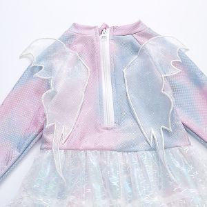 Girls Mermaid Style Swimming Costume Long Sleeve Quick Dry Cute Hot Spring Princess Bathing Suit Childrens Fashionable Swimwear