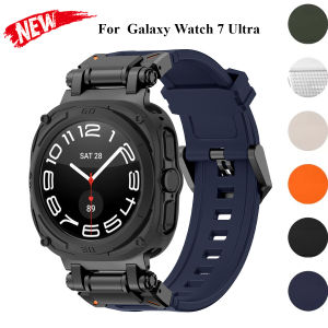 Case+Strap For Samsung Galaxy Watch 7 Ultra Soft TPU Silicone No Gaps Band Metal Case for Samsung Galaxy Watch 7 Ultra Bracelet