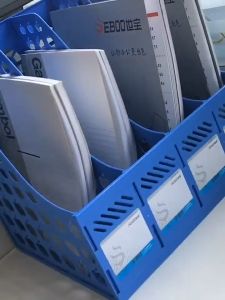 Stationery Book Desktop Storage Box foldable Desk PVC Student Thickened A4 File Rack Storage Box Desktop Data Finishing Office Supplies书本收纳框 文件夹收纳框