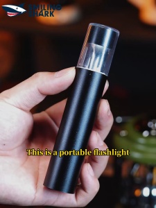 Mỉm cười cá mập sd5373 LED Đèn pin mini 7 chế độ trắng ánh sáng ấm áp Loại-C Đèn pin sạc được ánh sáng với Hide móc thiết kế chiếu sáng ngoài trời chống nước