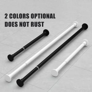 MISN Telescopic Adjustable Shower Curtain Rods Pole Rod Punch-free And Accessory Stainless Simple Support Rod Extendable