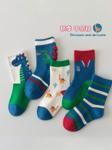 Pure Cotton Mid-Calf Childrens Socks for Boys Spring Autumn Cartoon Pattern Baby Boys Cotton Socks Comfortable Breathable