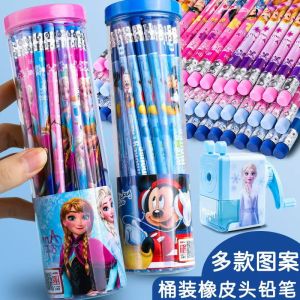 Disney Princess Ice Age Elsa HB Pencil for Writing round Bar High Aesthetic Value Learning Supplies Primary School Bé Gáis