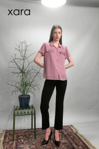 XARA Alla Collared Full front button down Blouse
