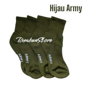 Kaos Kaki Sporty Army PDL Super Tebal 2 Pasang - Warna Solid/Abu Tua/Coklat/Hijau Army