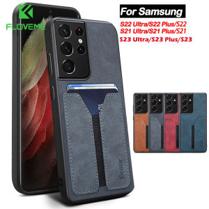 FLOVEME Card Slot Phone Case For Samsung Galaxy S23 S22 S21 Ultra Plus Luxury Leather Pocket Wallet Shockproof Back Back Cover For Samsung S23 S22 S21