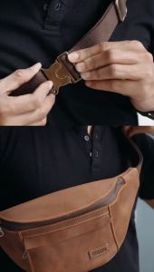 Coppo Tas Selempang Waistbag Leather Gatsu Bahan Kulit Sapi