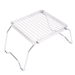 Welcomehome Portable Burner Stand Stainless Steel Foldable Stove Pot Rack Heat Resistance Gas Stove Stand for Outdoor Camping Hiking