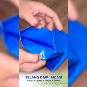 Selang Drip Irigasi 4 Inch Biru Panjang 100 Meter Selang Layflat Perkebunan