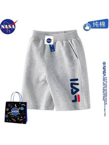 NASA Kids Cotton Shorts Childrens Casual Five-Point Sports Pants Boys Summer Breathable Loose Fit mid Waist Comfortable