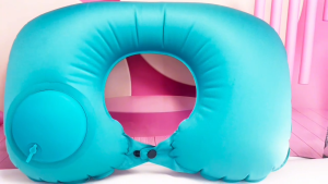 Press Type Inflatable U-Shaped & Square Travel Pillow - Foldable Portable Lightweight Ergonomic Neck Support for Home Office and Trave