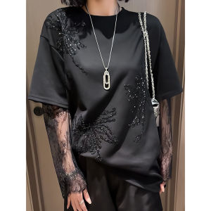 Design Fashionable Versatile Youthful Shiny T-Shirt