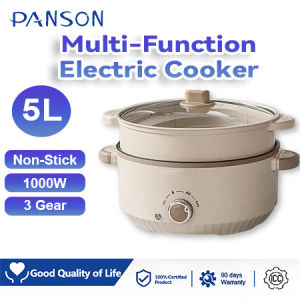 PANSON 1000W Non-stick Pot 5L Large Capacity Electric Cooker Multifunctional Electric Hot Pot CookingPot