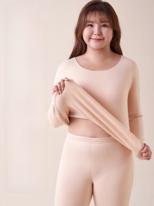 MiiOW | Bộ đồ lót giữ nhiệt bằng lụa cừu cho nữ MiiOW Cat Person Plus Size 2024 mùa đông dày dặn thoải mái dài tay quần dài cổ tròn