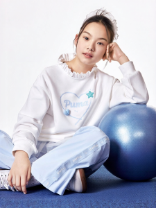 PUMA | Fall Long Sleeve Lightweight Girls Hoodie Sweet Ruffle Collar