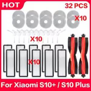 Compatible For Xiaomi S10+ / S10 Plus Robot Vacuum Spare Parts Main Side Brush Mop Cloth Hepa Filter Replacement Accessories